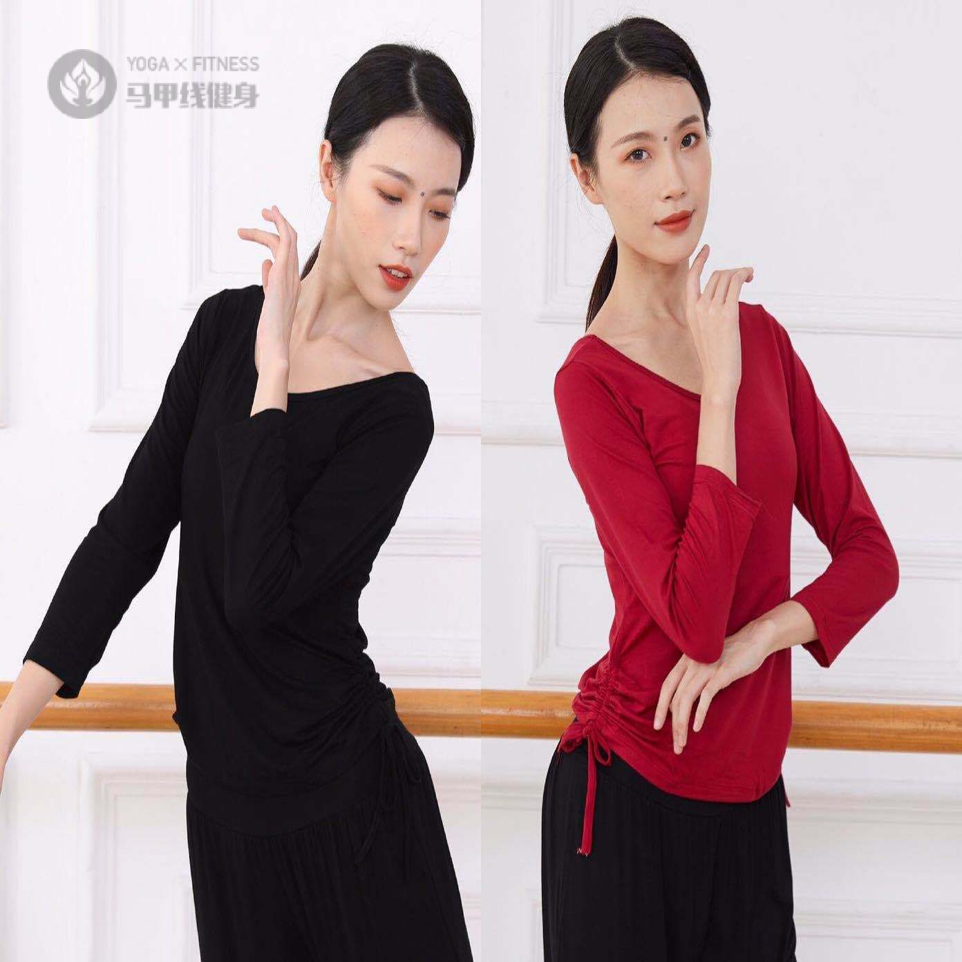 春夏长袖舞蹈练功服上衣女形体
