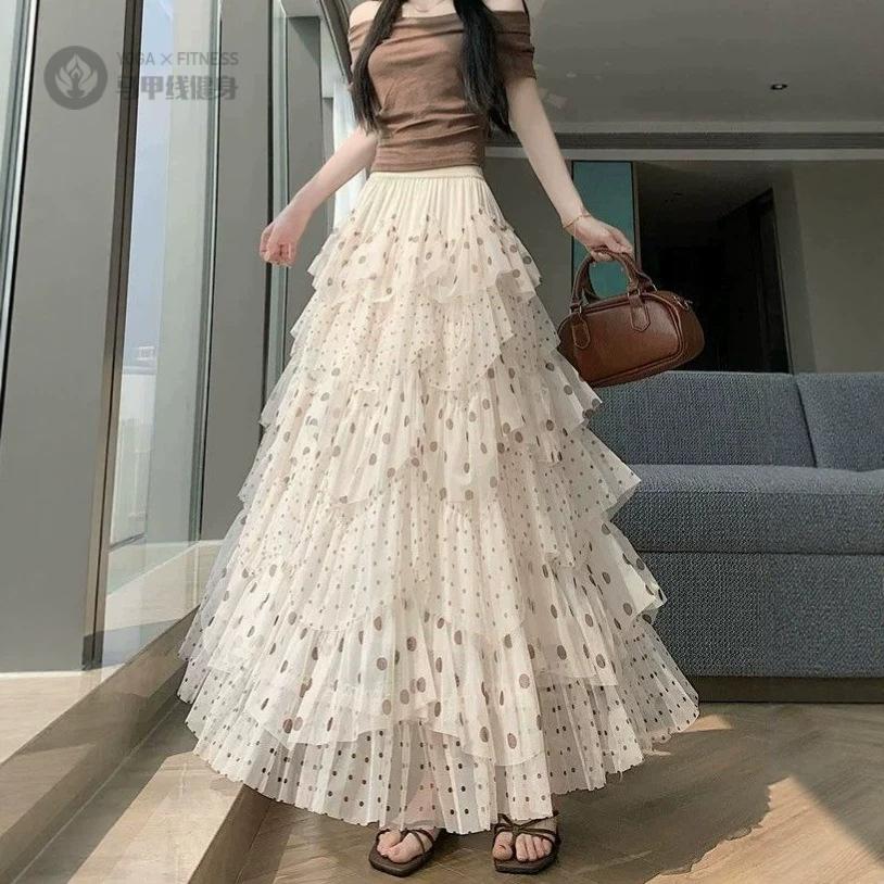 超仙复古波点网纱蛋糕裙女2026
