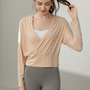 新秋冬运动连帽卫衣女宽松瑜伽外套上衣健身服罩衫长袖跑步套装