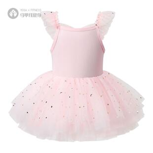 2025年冬季飞袖连衣裙女童芭蕾舞裙儿童练功服学校跳舞演出服