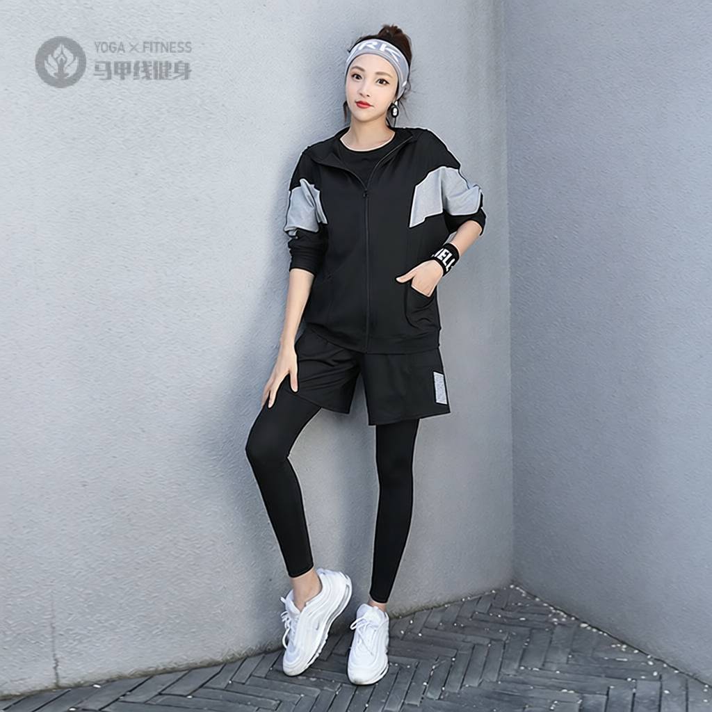 春季新款瑜伽服女套装大码五件套