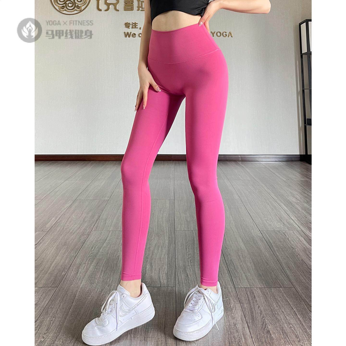 夏季新款双面磨毛裸感健身裤带文胸女运动服提臀瑜伽运动套装