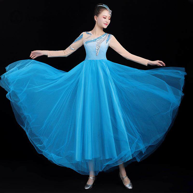 开场舞大摆裙大气大合唱演出服装女舞蹈大型舞台歌伴舞长裙子