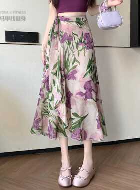 轻薄透气沙滩围裙女夏季新款碎花