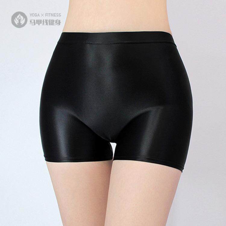 艺术体操裤瑜伽裤多色丝滑油亮光泽安全短裤透气紧身三分裤舞蹈裤