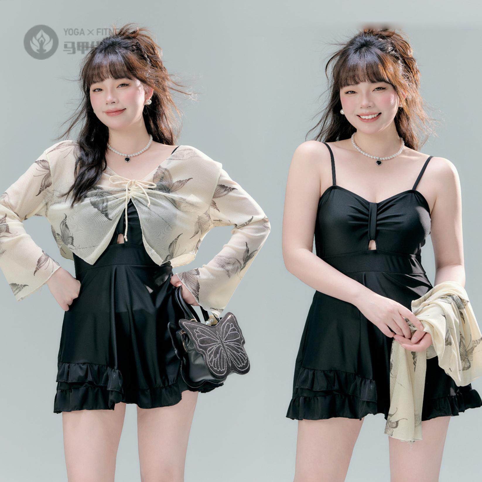 大码泳衣女微胖女孩遮肉2025款保守显瘦胖mm带罩衫泡温泉成人泳衣