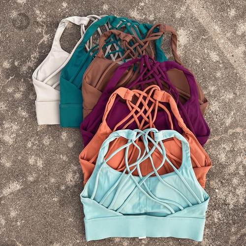 高冲击防震交叉肩带运动内衣