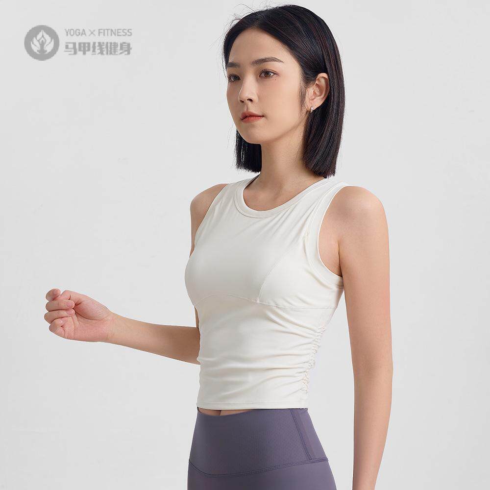 运动背心女一体杯防震聚拢普拉提上衣外穿袖瑜伽服内衣收副乳