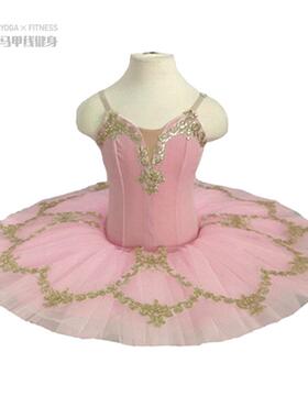 新款粉天鹅吊带汇演裙公主芭蕾表演蓬蓬裙儿童舞蹈练功uu裙