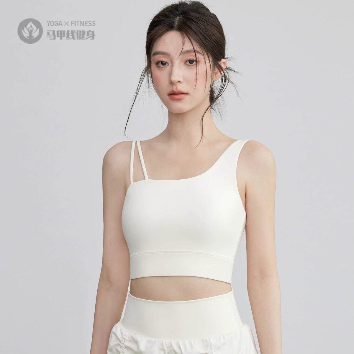 单侧吊带运动内衣女中高强度健身跑步背心一体式美背瑜伽服普拉提