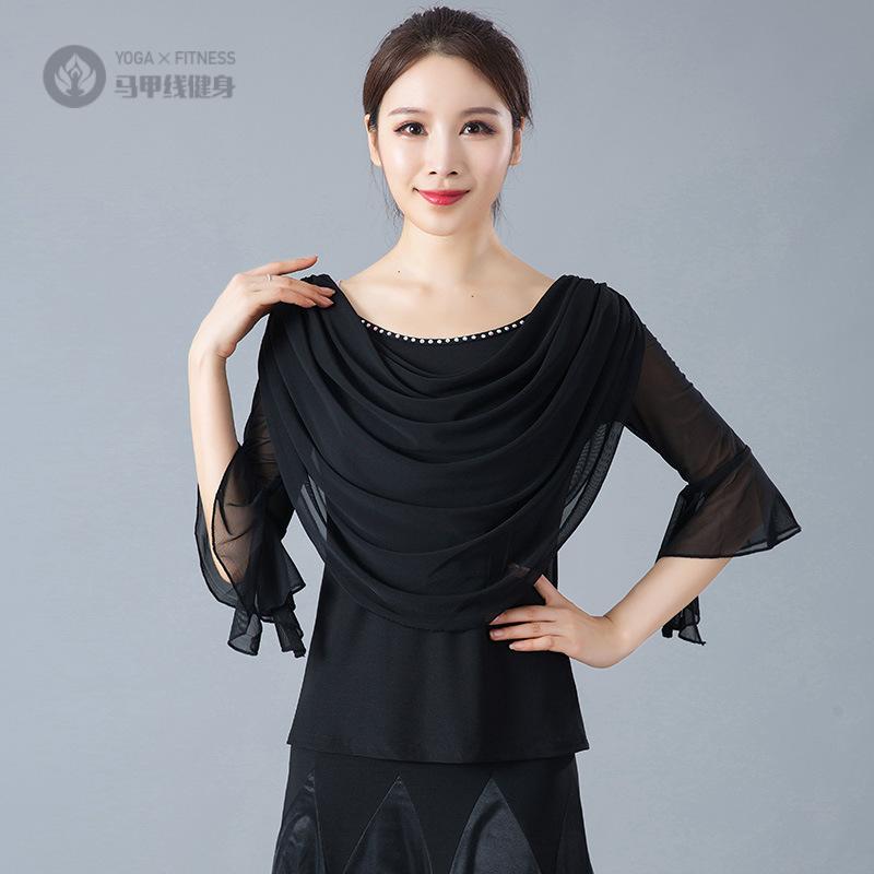 交谊舞上衣女成年拉丁舞练功服