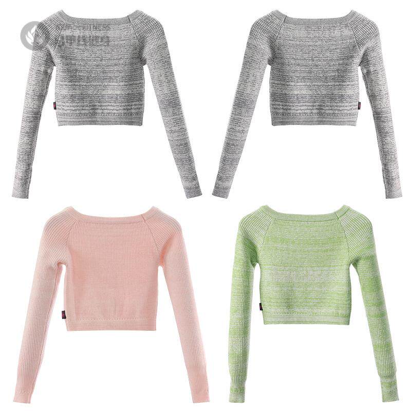 儿童舞蹈服女童秋冬一字领毛衣披肩外套女孩练功跳舞保暖花纱上衣