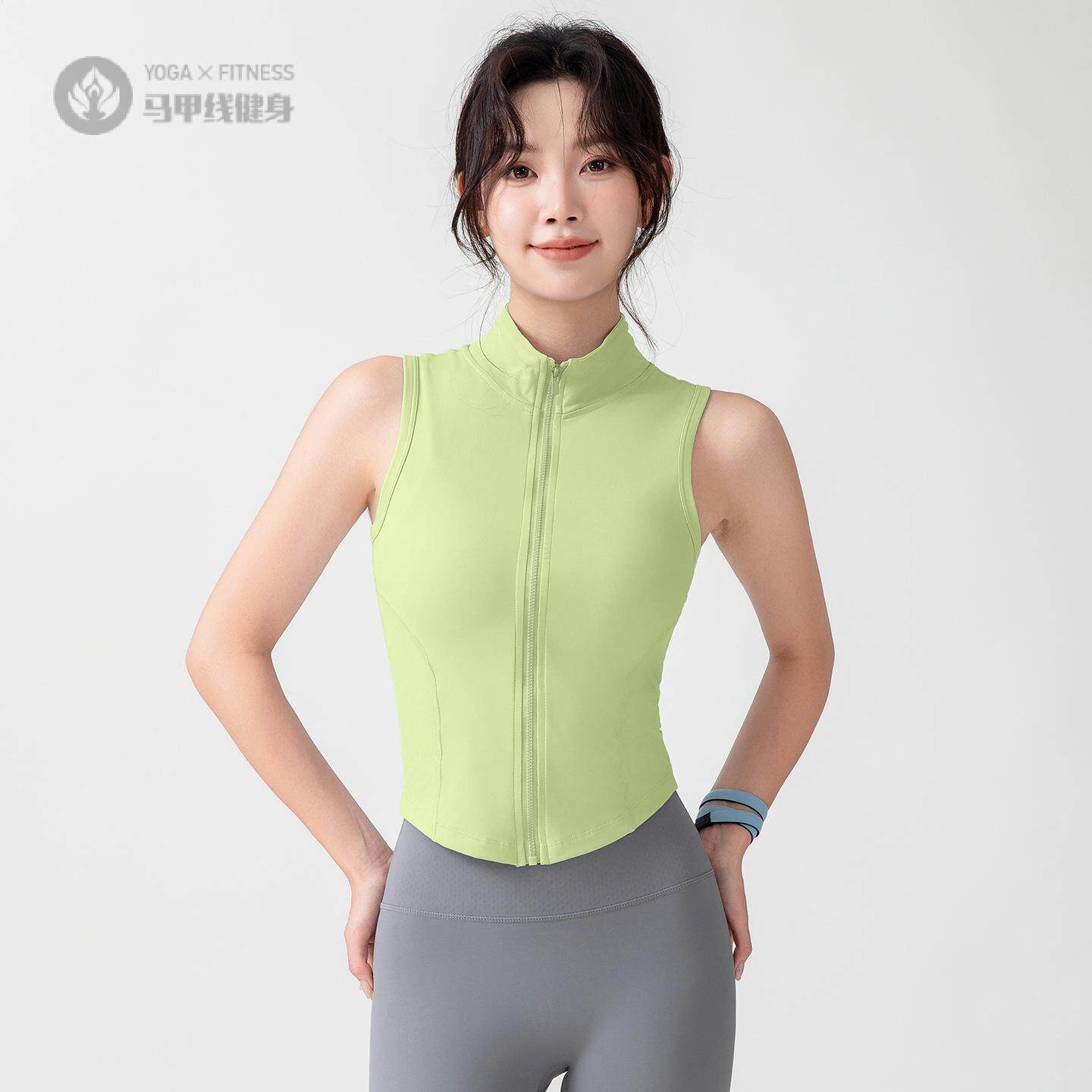 春夏季运动马甲跑步健身衣女袖弹力紧身背心吸汗速干瑜伽服上衣