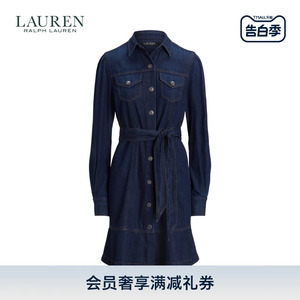 Lauren/拉夫劳伦女装 经典款牛仔布棉衬衫式连衣裙RL61396