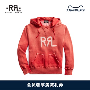 徽标起绒布连帽衫 RRL男女同款 经典 款 RL90129