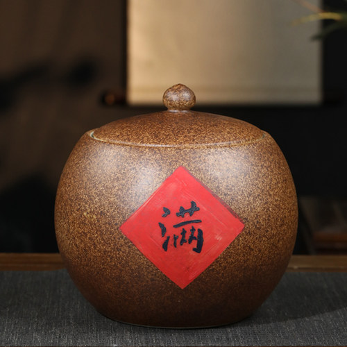 景德镇陶瓷彷古米缸面 面粉桶家用厨房密封罐子储米箱米桶家用带