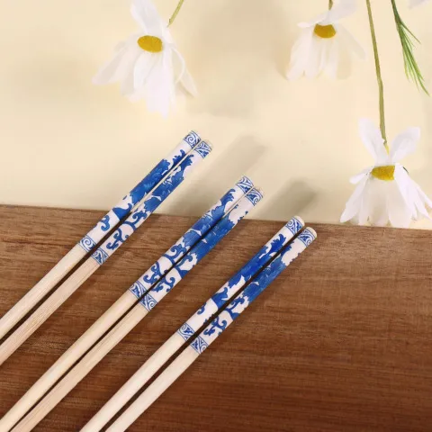 独立包装酒店青花瓷高档宴席一次性筷子青花瓷打包餐馆筷外卖