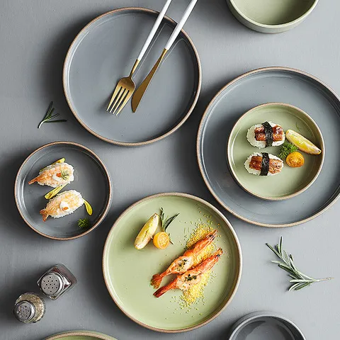 深盘陶瓷吃饭碗餐具套装碗盘碟组合创意粗陶碗碟家用日式菜盘单个,餐饮具,碗,淘宝优惠券,粉丝福利购,淘宝优惠卷