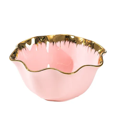 沙拉碗家用陶瓷餐具轻奢网红千果创意蔬菜甜品碗盆金边水果盘北欧,餐饮具,碗,淘宝优惠券,粉丝福利购,淘宝优惠卷