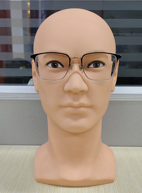 男士假人头公仔头VR眼镜假发帽子头盔展示道具头模PVC材质模特头