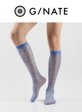 及图G/NATE 男士商务正装袜中筒超薄极光波点锦纶黑色性感丝袜