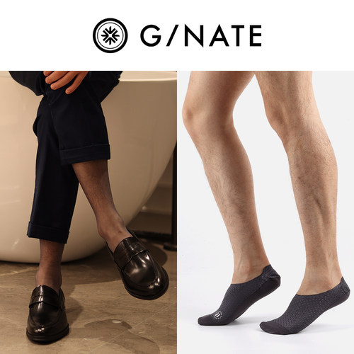 G/NATE及图 隐形冰丝大网眼船袜男士夏季吸汗短袜防滑正装短袜