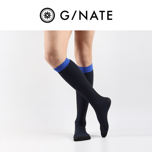 GNATE【3双】大码正装男士中筒商务黑袜秋冬季新品及膝黑色防臭袜