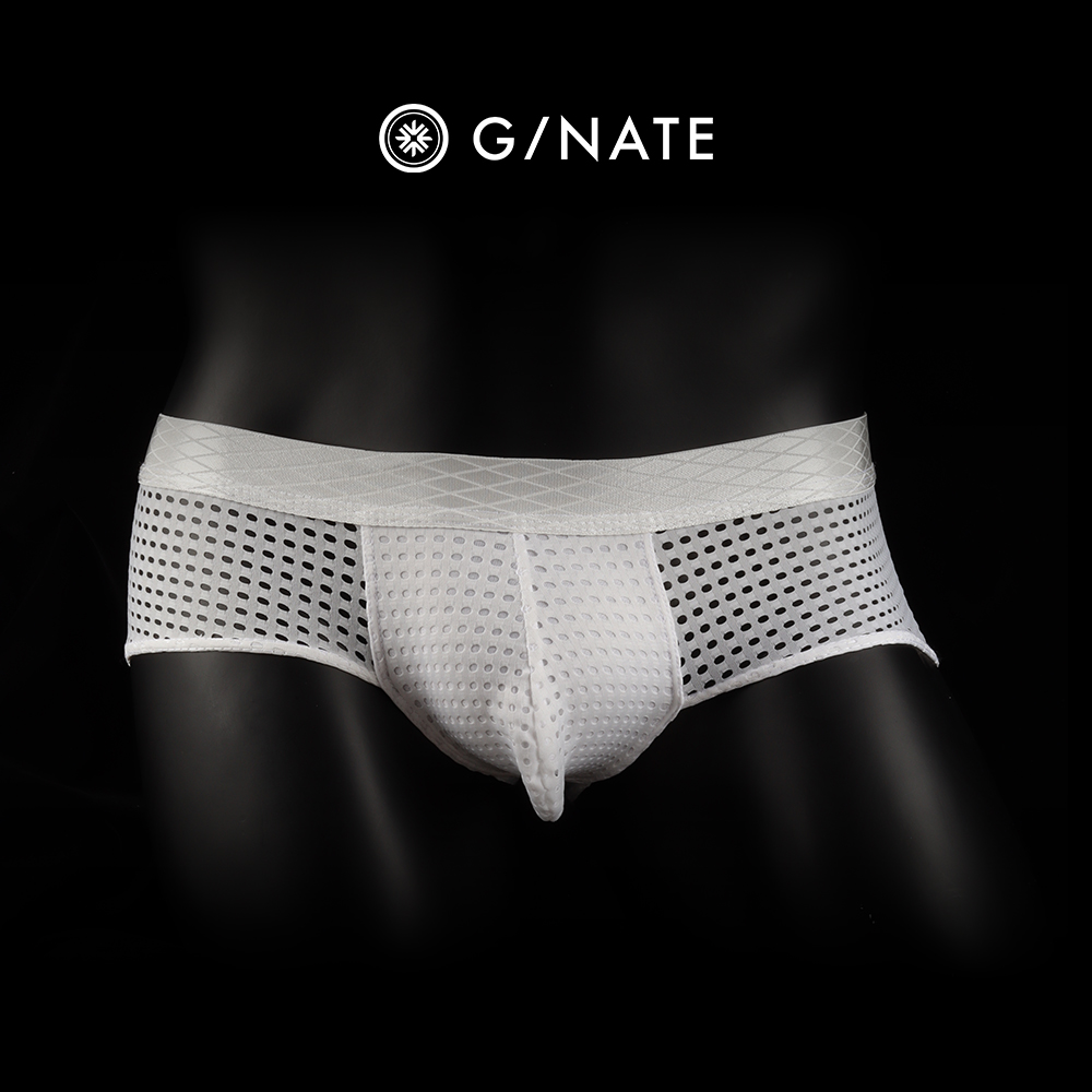 GNATE及图 网格冰丝男士中腰平角内裤透气舒适简约U凸大囊袋设计