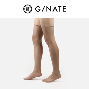 商务素面丝袜性感灰丝大腿男袜 1D超薄高筒正装 3双 男士 及图GNATE