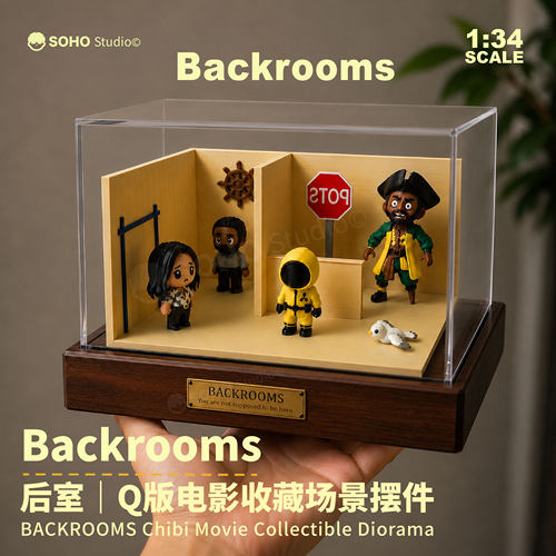 后室电影Backrooms周边Q版摆件微缩场景模型手办逃离后室收藏礼物