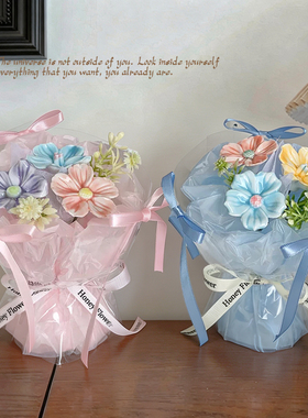 送男生景德镇陶瓷花仿真花情人节