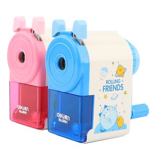 得力手摇多功能自动进笔削笔器 转笔刀铅笔削笔机男女童小学生用削笔刀铅笔刨绞钻笔刀 包淘二