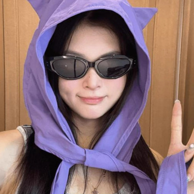 小恶魔绑带薄款速干防晒遮阳帽女