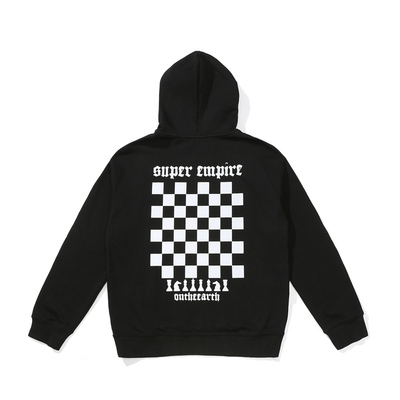 梵文字母棋盘格外套卫衣