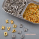 12MM金色电镀CCB英文字母扁孔散珠子diy手工饰品配件手链串珠隔珠