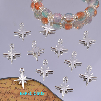 古银色饰品配件四芒星挂件合金