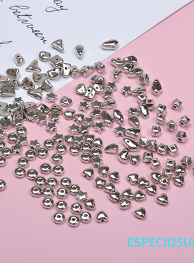 白K色CCB百搭平价爱心星星不规则碎石隔珠DIY饰品配件手链材料