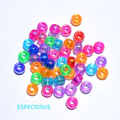 DIY饰品配件9MM彩色透明大孔圆柱形亚克力圆珠幻彩电镀桶珠100个