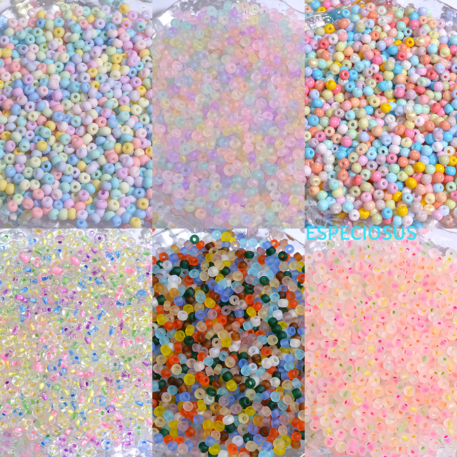 手链3mm实色矿物磨砂diy超优散珠