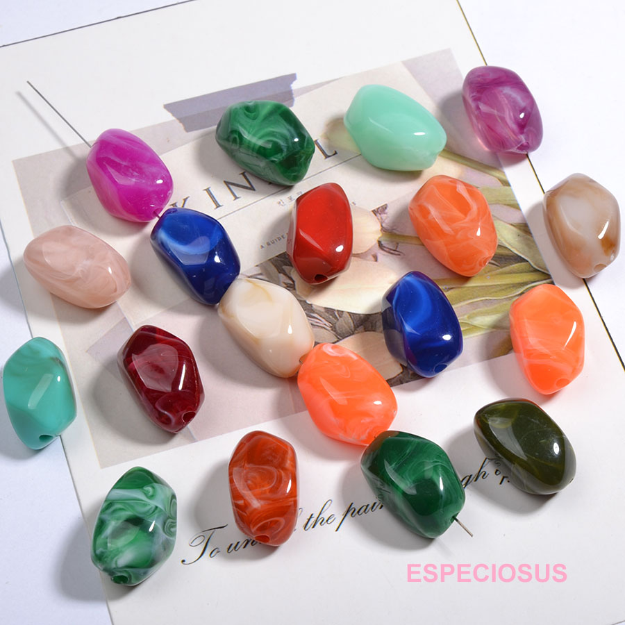 彩色异形椭圆珠子仿玉石项链隔珠