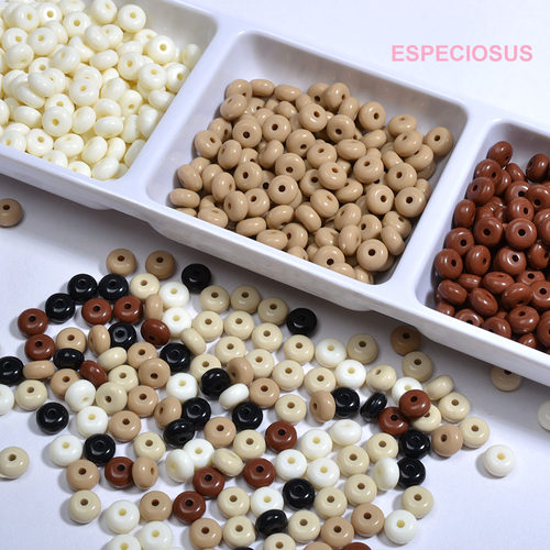 秋冬色系美拉德扁圆亚克力散珠子