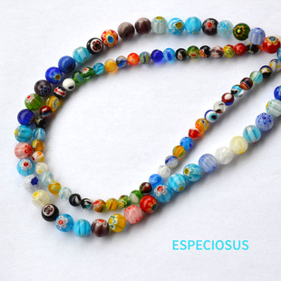 彩色圆珠千花琉璃花朵散珠diy饰品配件手工耳环项链手链串珠材料