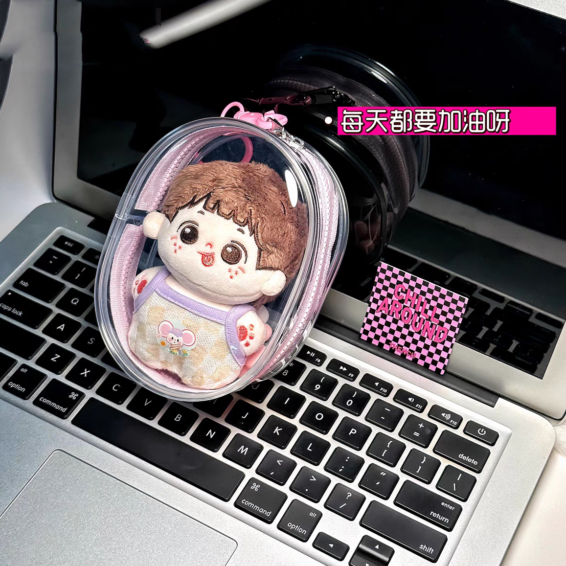 10cm15cm20cm棉花娃娃痛包高pvc透明拉布娃娃外出包labubu遛娃包