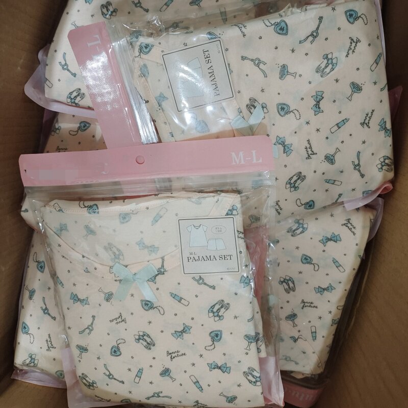 日单tutu夏日新款 甜美睡衣女短袖短袖薄款家居服套装原包装 包邮