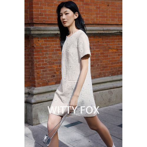 WITTYFOX意大利进口钉珠连衣裙