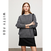 WITTYFOX璀璨闪耀chao细羊毛时髦针织开衫 毛衣半裙