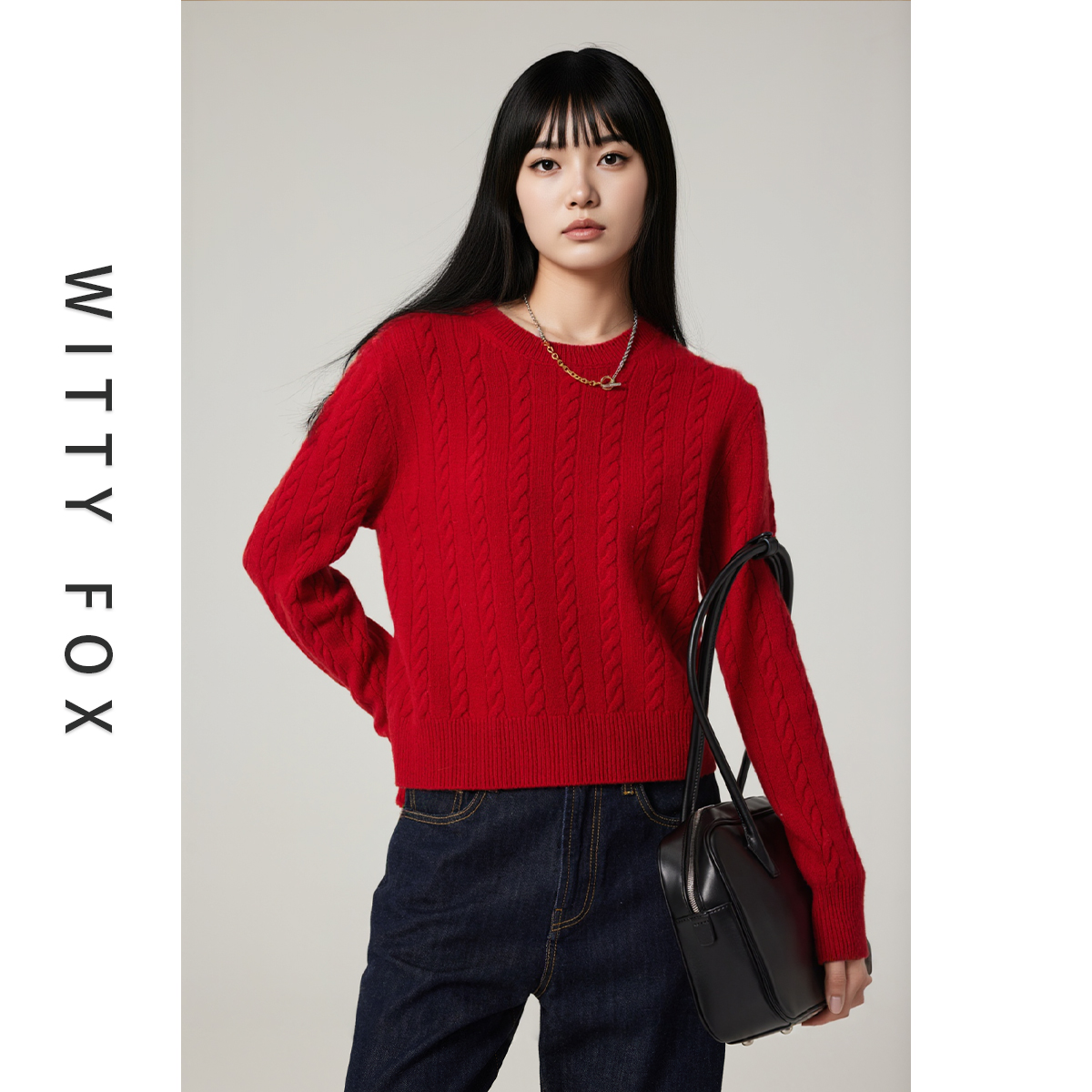 WITTYFOX圆领羊毛针织衫