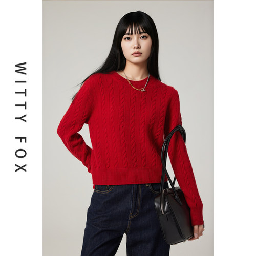 WITTYFOX圆领羊毛针织衫
