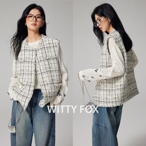 WITTYFOX意大利进口奢双C原厂料经典隽永小香宽松廓形马甲外套