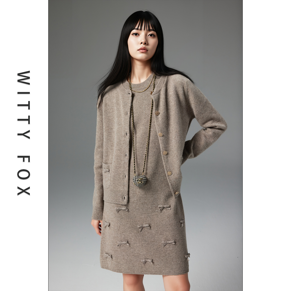 WITTYFOXM1U风羊毛羊绒开衫